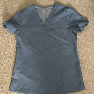 Women’s Heather Indigo Catarina - One-Pocket Scrub Top - XS